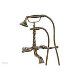 Phylrich - 3 Ring Straight Handle On Exposed Tub &   Shower Set. - Antique Brass