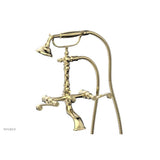 Phylrich - 3 Ring Curved Handle   On Exposed Tub And   Shower Set - Polished Brass Uncoated