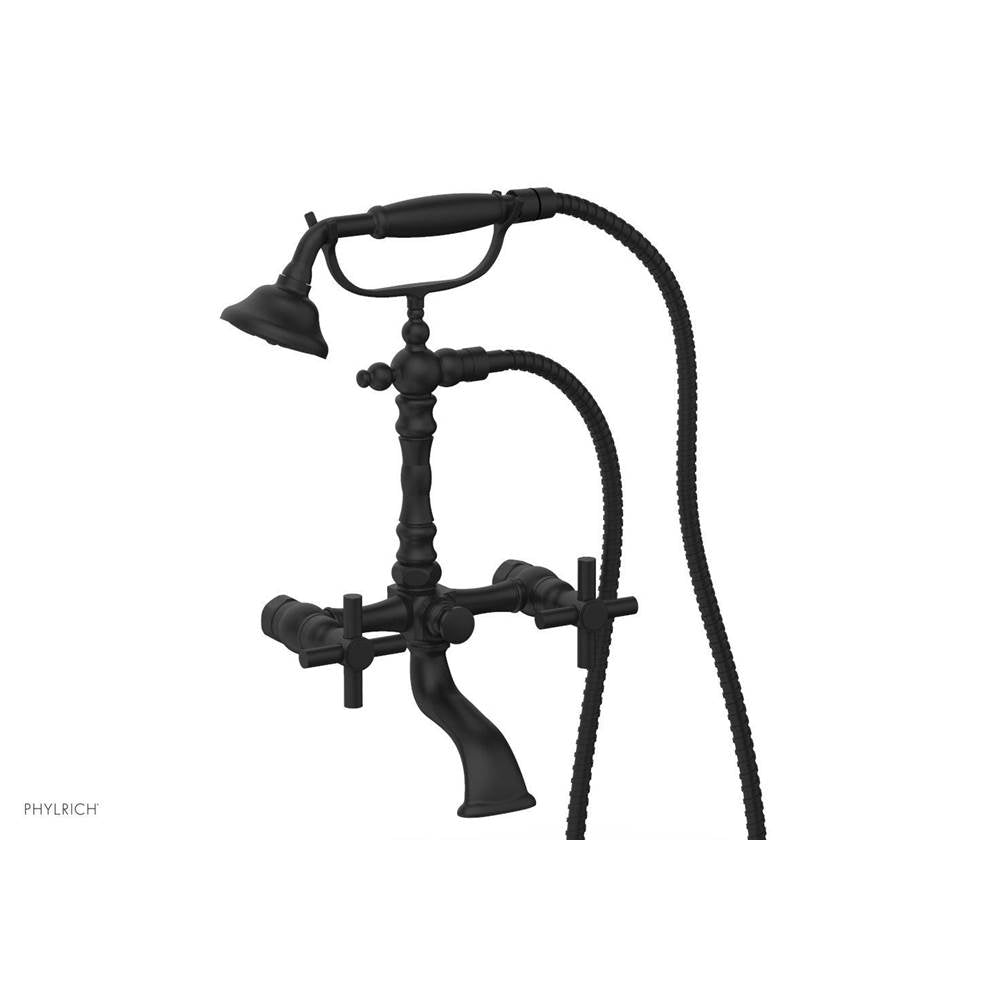 Phylrich - Basic Tubular Cross Handle   On Exposed Tub & Shwr  Set - Satin Nickel
