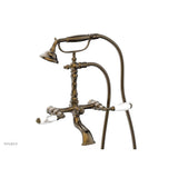 Phylrich - Exp. Tub & Hnd Shwr  Valencia Wht Hdls - Antique Brass