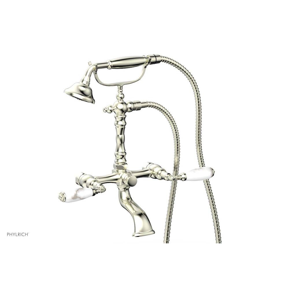 Phylrich - Exp. Tub & Hnd Shwr  Valencia Wht Hdls - Polished Brass