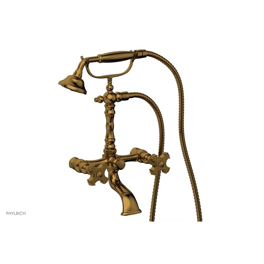 Phylrich - MARVELLE Exposed Tub & Hand Shower - Cross Handle K2393-53 - Polished Gold