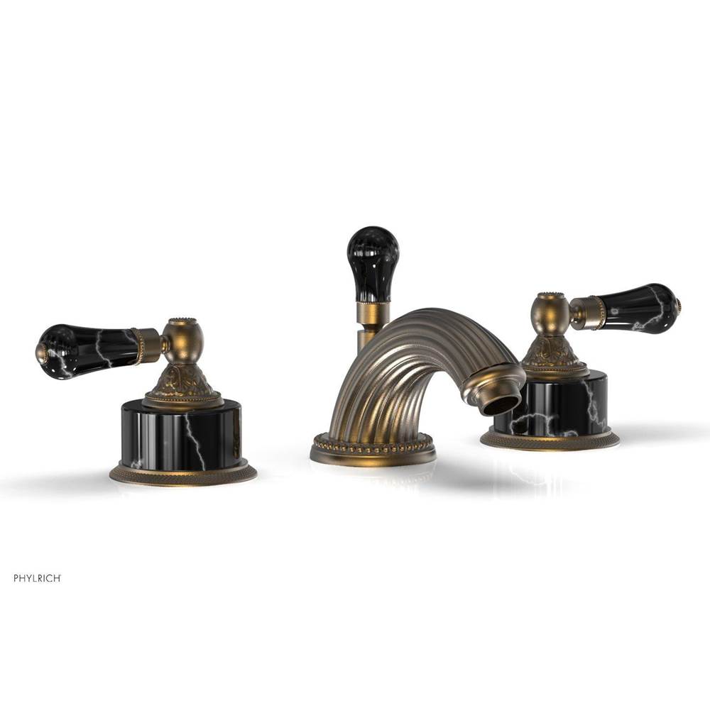Phylrich - VERSAILLES Widespread Faucet - Frienze Black Onyx K244 - Old English Brass