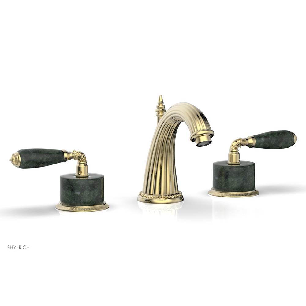 Phylrich - VALENCIA Widespread Faucet Green Marble K338F - Old English Brass