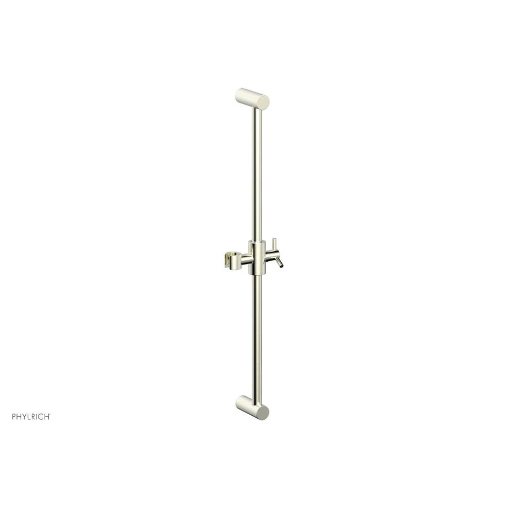 Phylrich - 24'' Adjustable Slide Bar with Hook - Satin Nickel