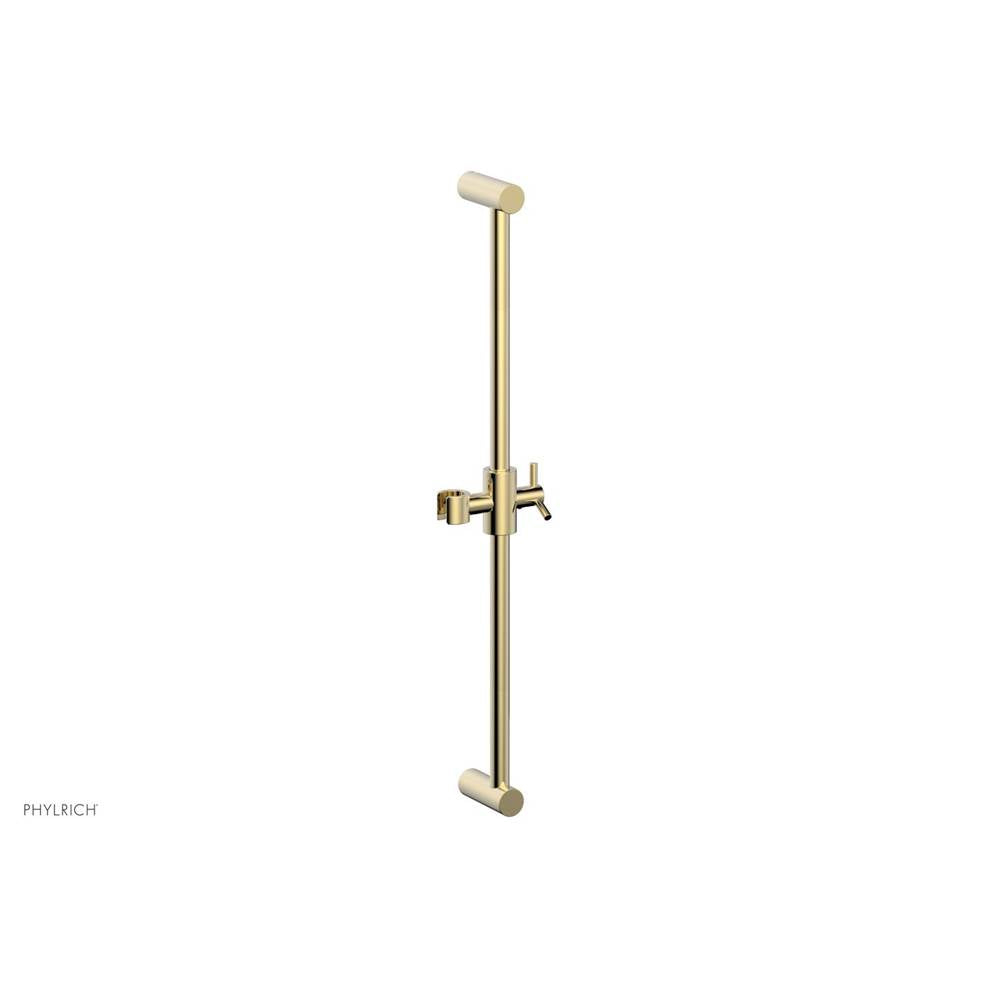 Phylrich - 24'' Adjustable Slide Bar with Hook - Polished Brass Uncoated