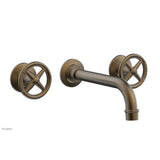 Phylrich - Wall Tub Set Works, Cross Handle - Old English Brass