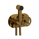 Phylrich - Wall Mounted Bidet Set Works, Cross Handle - French Brass