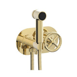 Phylrich - Wall Mounted Bidet Set Works, Cross Handle - Polished Brass Uncoated