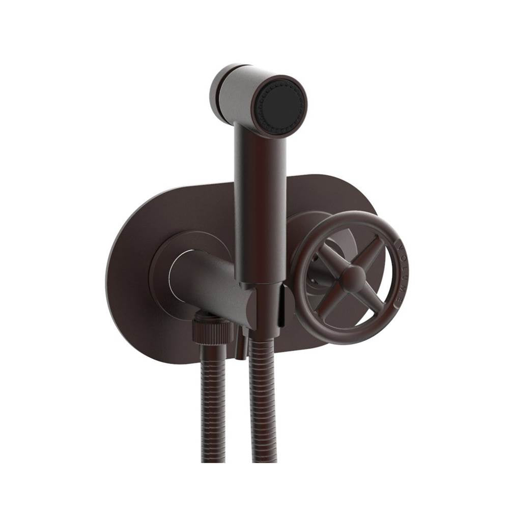 Phylrich - Wall Mounted Bidet Set Works, Cross Handle - Weathered Copper