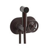 Phylrich - Wall Mounted Bidet Set Works, Cross Handle - Weathered Copper