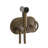 Phylrich - Wall Mounted Bidet Set Works, Cross Handle - Old English Brass