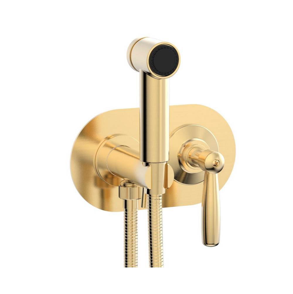 Phylrich - Wall Mounted Bidet Set Works, Lever Handle - Satin Brass