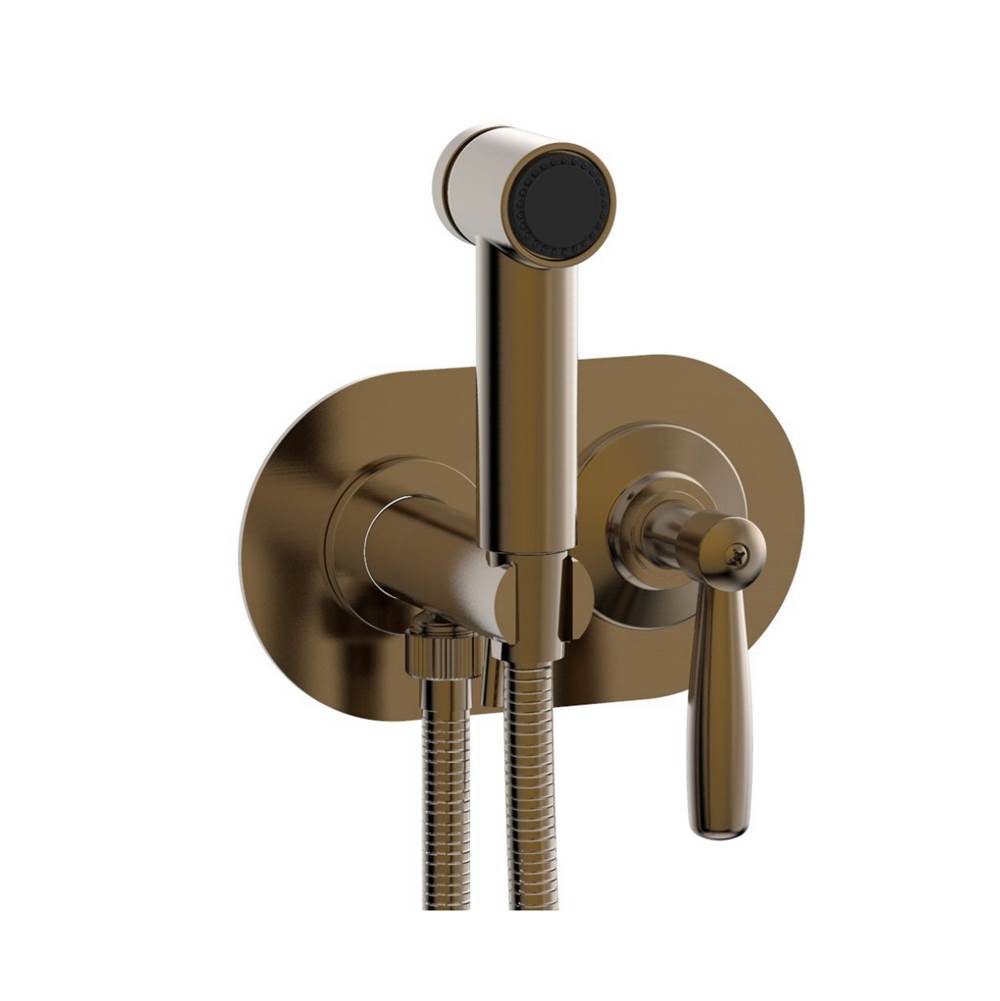 Phylrich - Wall Mounted Bidet Set Works, Lever Handle - Antique Brass