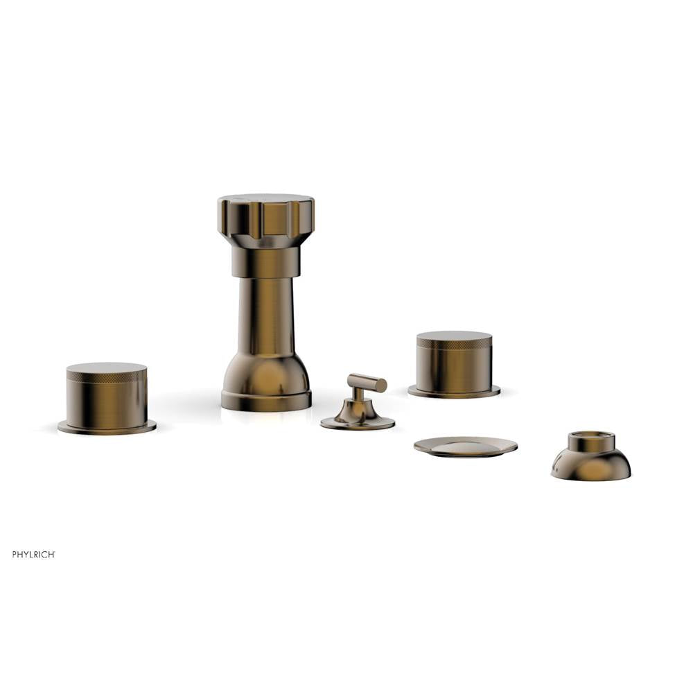 Phylrich - 4 Hole Bidet Knurl Hdl - Antique Brass