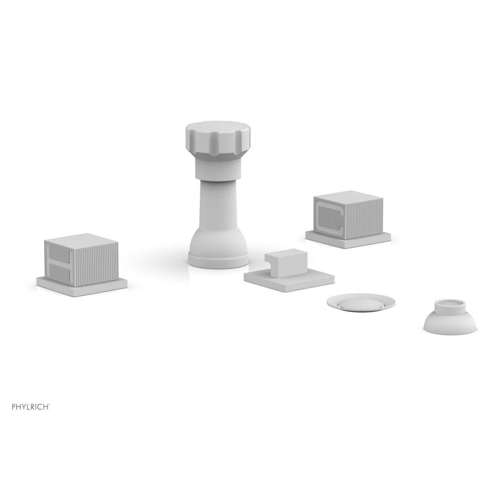 Phylrich - 4 Hole Bidet Set, Cube - Satin White