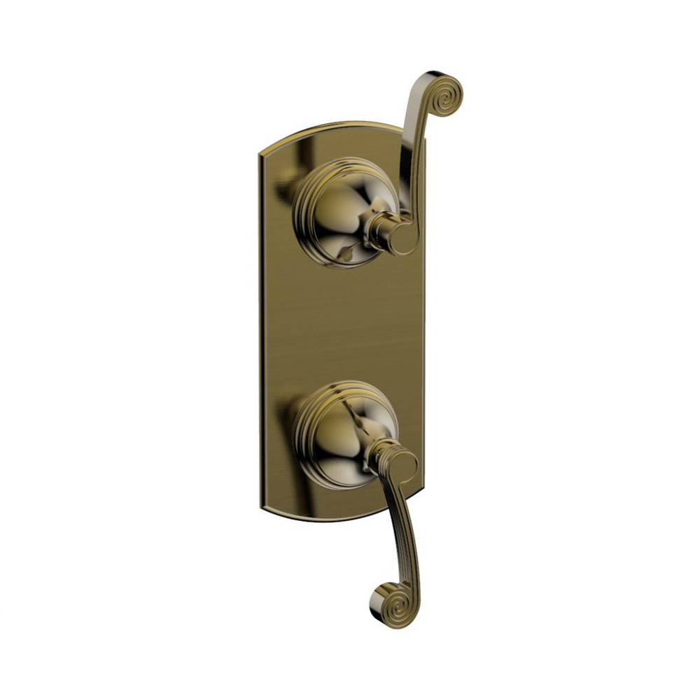 Phylrich - 1/2'' Mini Therm W Vol/Div - Antique Brass