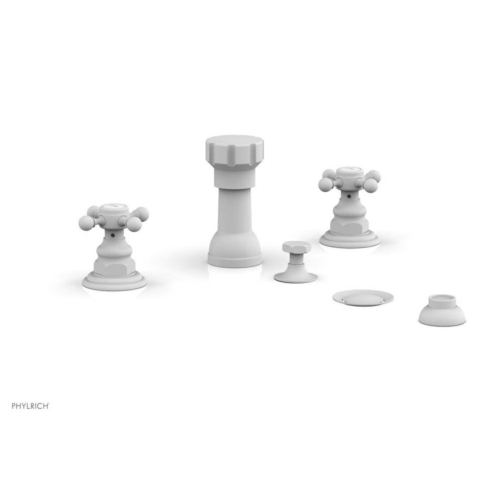 Phylrich - 4 Hole Bidet, Cross Hdl - Satin White