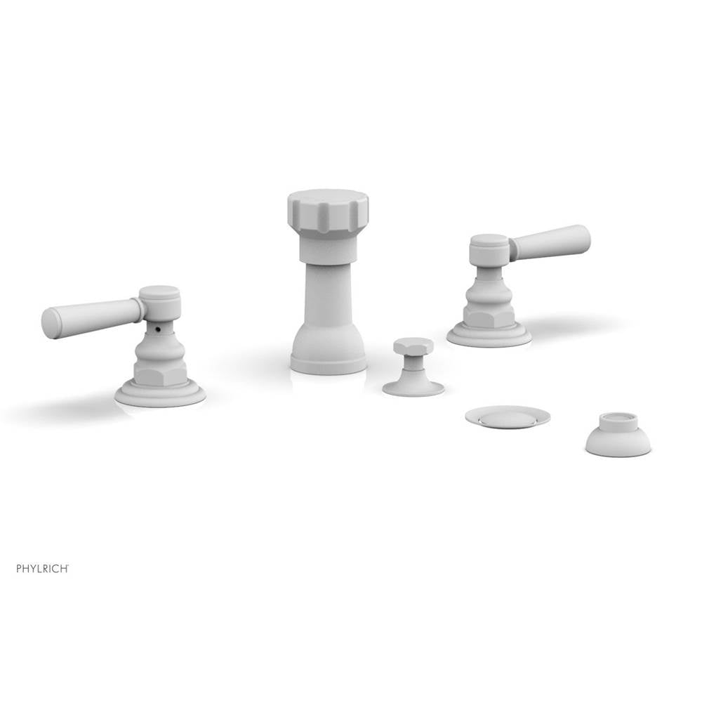 Phylrich - 4 Hole Bidet, Cross Hdl - Satin White