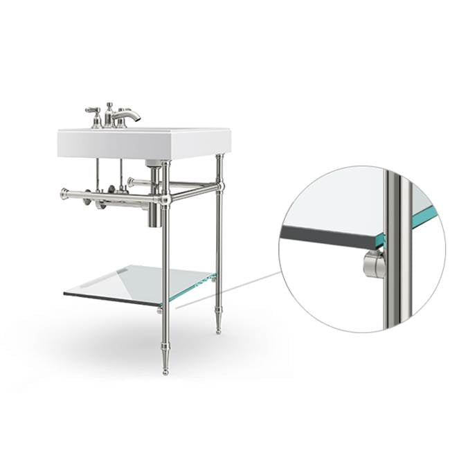 Palmer Industries - Shelf Support Clip - Glass in Satin Nickel Un-Lacquered - Satin Nickel Un-Lacquered
