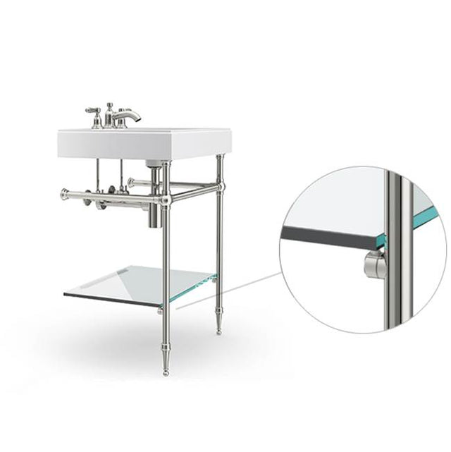 Palmer Industries - Shelf Support Clip - Stone in Satin Nickel Un-Lacquered - Satin Nickel Un-Lacquered