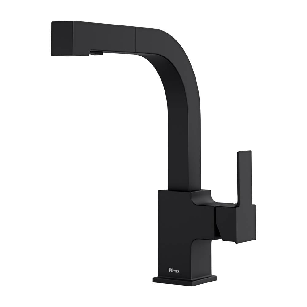 Pfister - Arkitek 1-Handle Pull-Out Kitchen Faucet in Matte Black - Matte Black