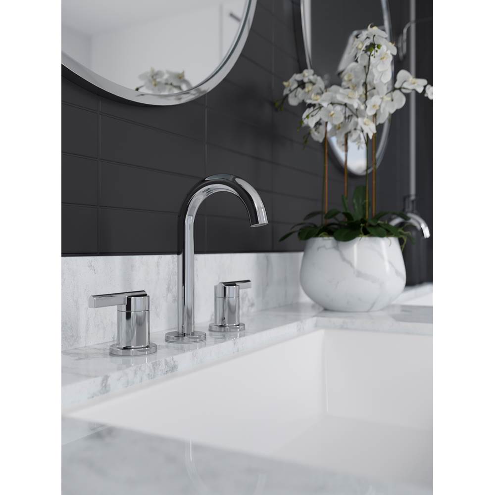 Brislin 2-Handle 8'' Widespread Bathroom Faucet in Matte Black