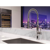 Bruton Culinary 1-Handle Pull-Down Kitchen Faucet in Matte Black