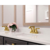 Holliston 4 in Centerset Bathroom Faucet in Brushed Gold