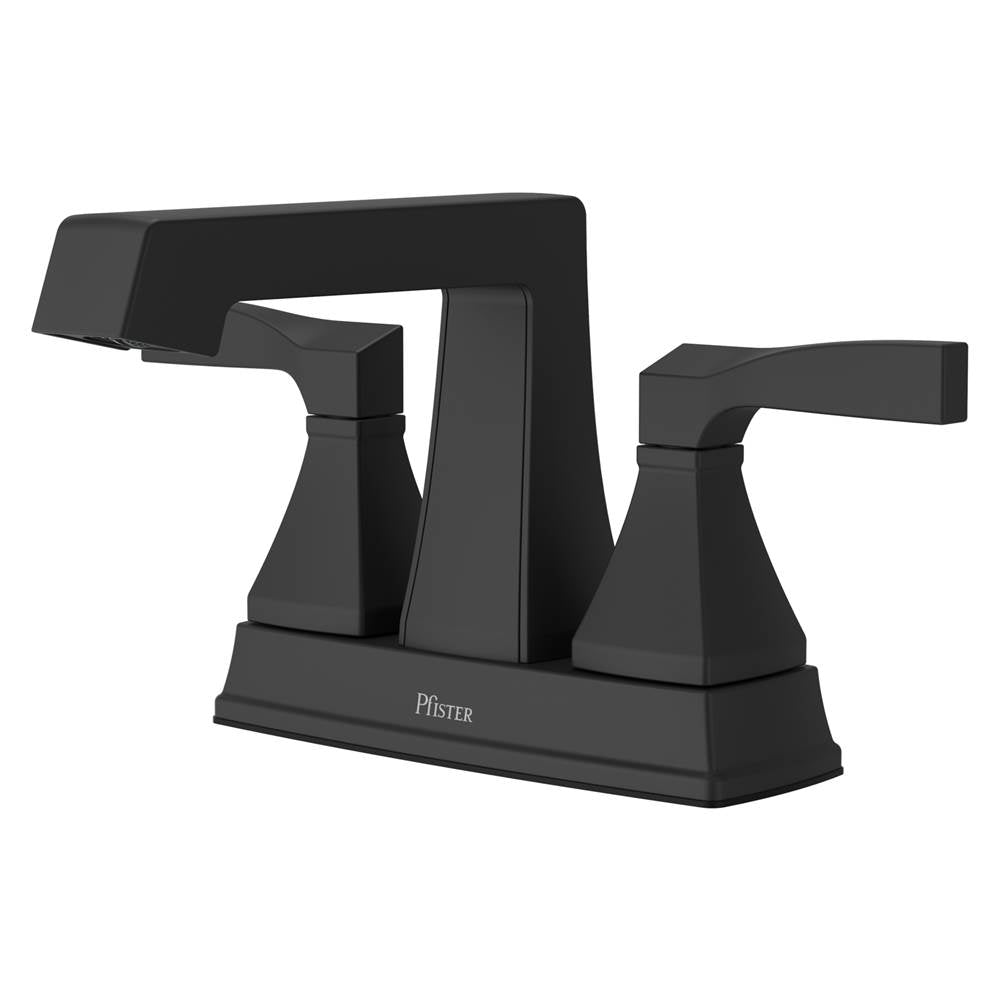 Pfister - Holliston 4 in Centerset Bathroom Faucet in Spot Defense Matte Black - Spot Defense Matte Black