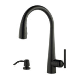 Pfister - Lita 1-Handle Pull-Down Kitchen Faucet with Soap Dispenser in Matte Black - Matte Black