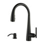 Pfister - Lita 1-Handle Pull-Down Kitchen Faucet with Soap Dispenser in Matte Black - Matte Black