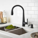Lita 1-Handle Pull-Down Kitchen Faucet with Soap Dispenser in Matte Black