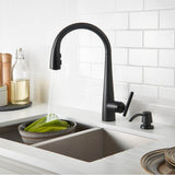 Lita 1-Handle Pull-Down Kitchen Faucet with Soap Dispenser in Matte Black