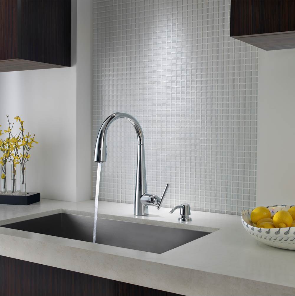 Lita 1-Handle Pull-Down Kitchen Faucet with Soap Dispenser in Matte Black