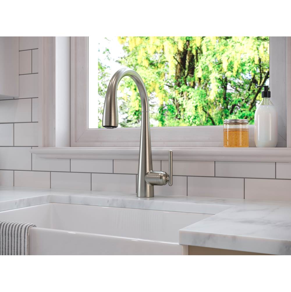 Lita 1-Handle Pull-Down Kitchen Faucet with Soap Dispenser in Matte Black