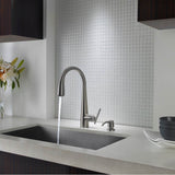 Lita 1-Handle Pull-Down Kitchen Faucet with Soap Dispenser in Matte Black