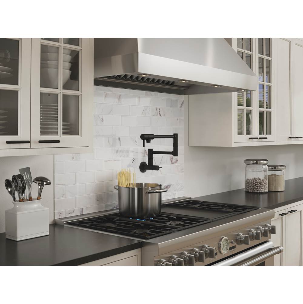Lita 2-Handle 1-Hole Potfiller Kitchen Faucet in Matte Black