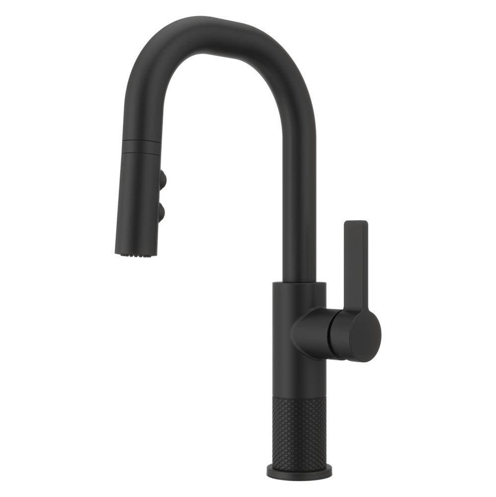 Pfister - Montay 1-Handle Pull-Down Bar/Prep Faucet in Matte Black - Matte Black