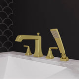 Park Avenue Roman Tub Faucet w/ Handshower in Brushed Gold