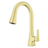 Pfister - Pfirst Modern 1-Handle Pull-Down Kitchen Faucet in Brushed Gold - Brushed Gold