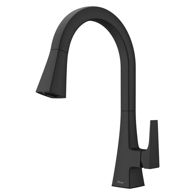 Pfister - Pfirst Modern 1-Handle Pull-Down Kitchen Faucet in Matte Black - Matte Black