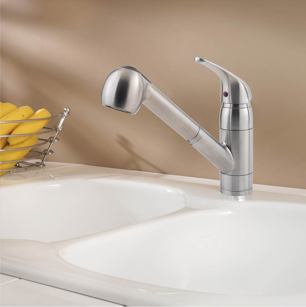 Pfirst Series 1-Handle Pull-Out Kitchen Faucet in Polished Chrome