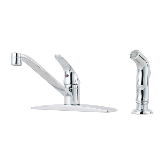 Pfister - Pfirst Series 1-Handle Kitchen Faucet with Side Spray in Polished Chrome - Polished Chrome