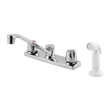 Pfister - Pfirst Series 2-Handle Kitchen Faucet with White Side Spray in Polished Chrome - Polished Chrome
