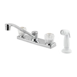 Pfister - Pfirst Series 2-Handle Kitchen Faucet with White Side Spray in Polished Chrome - Polished Chrome