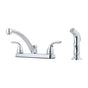 Pfister - Pfirst Series 2-Handle Kitchen Faucet with Side Spray in Polished Chrome - Polished Chrome