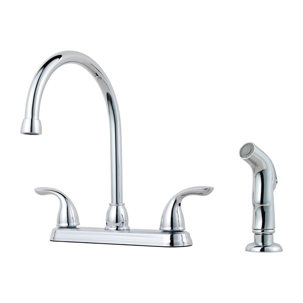 Pfister - Pfirst Series 2-Handle Kitchen Faucet with Side Spray in Polished Chrome - Polished Chrome