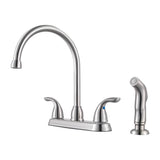 Pfister - Pfirst Series 2-Handle Kitchen Faucet with Side Spray in Stainless Steel - Stainless Steel