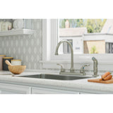 Pfirst Series 2-Handle Kitchen Faucet with Side Spray in Stainless Steel